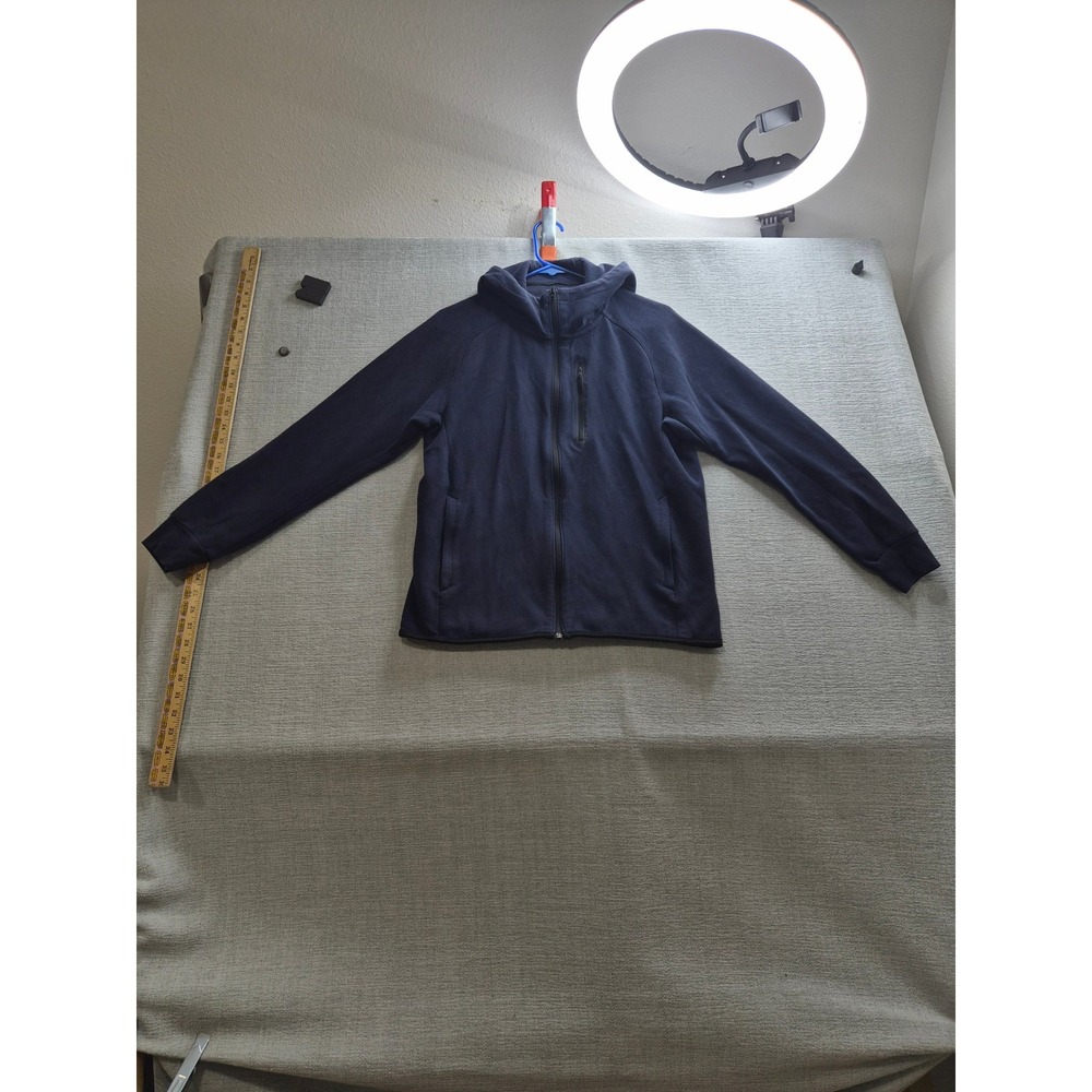 Uniqlo Hoodie Womens Medium Navy Blue Raglan Sleeve Full Zip Streetwear Casual